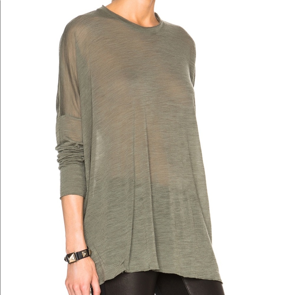NWT Superfine long sleeve wool blend square top